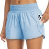 Athletic Shorts for Women with Pockets High Waist Running Workout Shorts Gym Yoga White Summer Shorts