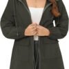 Rain Jacket for Women Waterproof with Hood Active Outdoor Long Rain Coats Packable Raincoat Lightweight Windbreaker