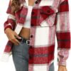 Trendy Queen Womens Flannel Shacket Jacket Casual Plaid Button Down Long Sleeve Shirt Fall Clothes Outfits