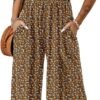 Dokotoo Women's Casual Loose Overalls Jumpsuits One Piece Sleeveless Printed Wide Leg Long Pant Rompers With Pockets