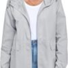 Women's Lightweight Raincoat Waterproof Packable Outdoor Windproof Hooded Active Rain Jacket S-XXL