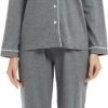 100% Cotton Pajama Set for Women Long Sleeve Womens Sleepwear Button Down NightWear Soft Pj Lounge Sets