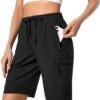 Women's Lightweight Hiking Cargo Shorts Quick Dry Athletic Shorts for Camping Travel Golf with Zipper Pockets Water Resistant