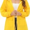 Rain Jacket for Women Waterproof with Hood Active Outdoor Long Rain Coats Packable Raincoat Lightweight Windbreaker