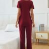 Women's Maternity Nursing Pajama Set Breastfeeding Loungewear Mama Clothes Short Sleeve Top & Pants Pregnancy PJS