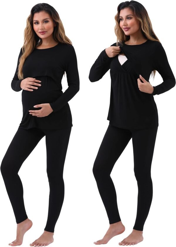 Women Maternity Nursing Pajama Sets Pregnant Lounge Sleepwear Breastfeeding PJs