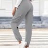 2 Pcs Women's Cargo Pants High Waisted Hiking Joggers Pants with Pockets Elastic Waist Casual Travel Pants