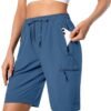 Women's Lightweight Hiking Cargo Shorts Quick Dry Athletic Shorts for Camping Travel Golf with Zipper Pockets Water Resistant