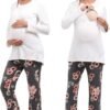 Women Maternity Nursing Pajama Sets Pregnant Lounge Sleepwear Breastfeeding PJs
