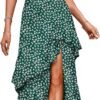 Dokotoo Women's Summer 2024 Maxi Dress Spaghetti Strap Spring Casual Boho Split Beach Long Flowy Dresses Trendy