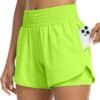 Womens High Waist Running Shorts Athletic Workout Quick Dry Shorts for Women with Pockets Gym Yoga White Summer Shorts