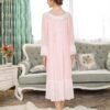 Women's Long-sleeve Mesh Nightdress Princess Vintage Nightgown Lace Sleepwear Pajamas