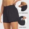 Womens High Waist Running Shorts Athletic Workout Quick Dry Shorts for Women with Pockets Gym Yoga White Summer Shorts