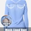 Womens Sun Protection Safari Shirt Quick Dry SPF 50 UV Lightweight Fishing Travel Hiking Outdoor Shirts with Zipper Pockets