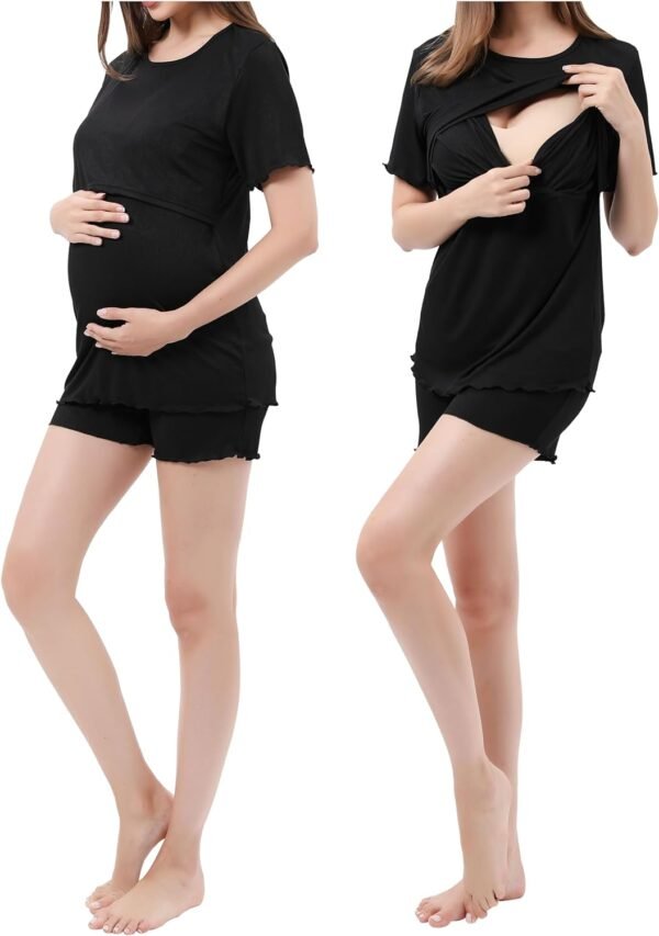 Women Maternity Nursing Pajama Sets Pregnant Lounge Sleepwear Breastfeeding PJs