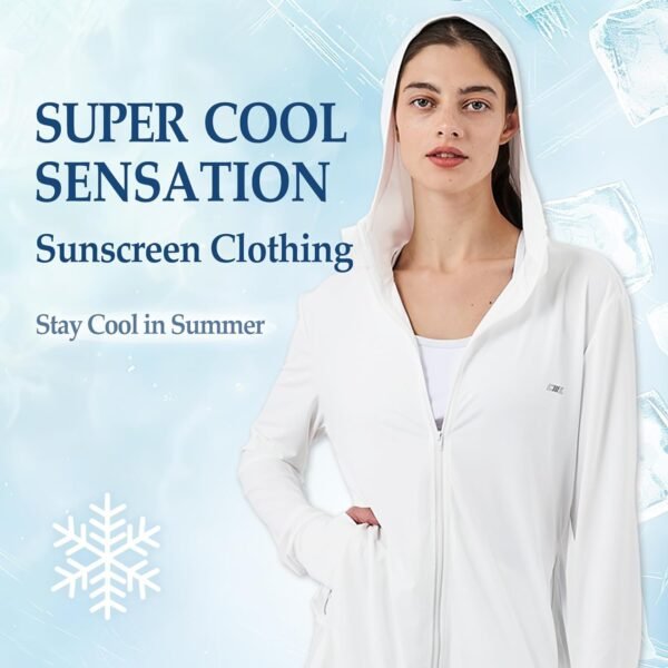 Sun Protection Clothing Women - Long Sleeve Zip Up Hoodie Women for Running, Athletic Hiking Jacket Sun Shirt