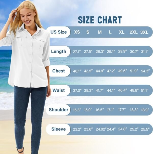 Women's UPF 50 Long Sleeve UV Sun Protection Safari Shirts Outdoor Quick Dry Fishing Hiking Travel Shirts