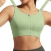 Adjustable High Impact Sports Bras for Women Zip Front Full Coverage and Lift Padded Compression Tops