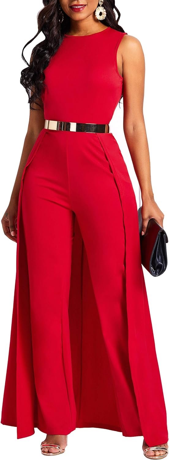 VERWIN Patchwork Overlay Embellished Plain Women's Jumpsuit High-Waist Woman Romper