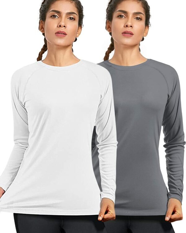 Women's Long Sleeve UPF 50+ UV Sun Protection Shirts Rash Guard Swim T-Shirt/Hoodie Quick Dry for Outdoor Hiking
