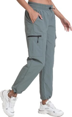 Lightweight Women Cargo Pants with Pockets Quick Dry Workout Athletic Travel Lounge Pantalones Outdoor Camping Hiking Pants