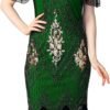 Women's 1920s Dress Sequin Art Deco Flapper Dress with Sleeve
