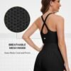 Athletic Romper Workout Onesie for Women, Quick-dry Running Active Romper One Piece Outfits with 2 Side Pockets