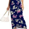 Women’s Maxi Skirt High Waist Wrap Pencil Long Skirts for Women Slim Boho Draped Front Bodycon Dresses