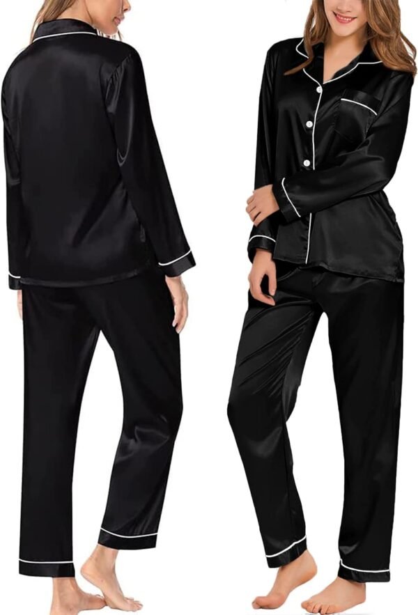 Pajamas Set Long Sleeve Sleepwear For Womens Button Down Nightwear Soft Pj Sets S-XL