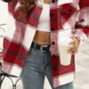 Trendy Queen Womens Flannel Shacket Jacket Casual Plaid Button Down Long Sleeve Shirt Fall Clothes Outfits