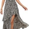 Dokotoo Women's Summer 2024 Maxi Dress Spaghetti Strap Spring Casual Boho Split Beach Long Flowy Dresses Trendy