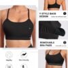 Spaghetti Strap Padded Sports Bras for Women - Y Back Yoga Workout Tops (3 Pack)