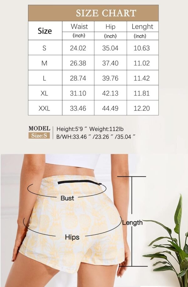Womens Pineapple Yoga Shorts Gym Workout Biker Running Sports Short Pants (Please Select Larger Size Size)