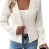 2024 Summer Cropped Collarless Blazer Lightweight Fully Lined Open Front Elegant Petite Work Office Jackets
