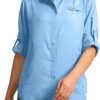 Womens Sun Protection Fishing Shirt with Zipper Pockets Lightweight SPF Long Sleeve Shirts for Hiking Safari