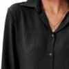 Womens Chiffon Blouses Button-Down Shirts Soft Tops Collared Casual Work Shirt XS-XXL