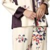 Women's 100% Silk Pajama, Jewel Garden Floral Print, Flattering Fit, Sleepwear, Lingerie