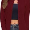 Women's Crew Neck Button Down Long Sleeve Solid Knit Classic Cardigan Sweater