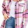 Trendy Queen Womens Flannel Shacket Jacket Casual Plaid Button Down Long Sleeve Shirt Fall Clothes Outfits