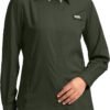 Womens Sun Protection Fishing Shirt with Zipper Pockets Lightweight SPF Long Sleeve Shirts for Hiking Safari