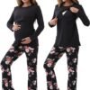 Women Maternity Nursing Pajama Sets Pregnant Lounge Sleepwear Breastfeeding PJs