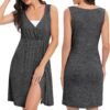 Womens Maternity Set Nursing Nightgown and Robe Set 3 in 1 Labor Delivery Nursing Gown Breastfeeding Robe Set