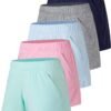 5 Pack: Womens Workout Gym Shorts Casual Lounge Set, Ladies Active Athletic Apparel with Zipper Pockets
