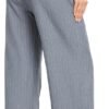 Women's Casual Striped High Waisted Wide Leg Pants Elastic Waist Loose Fit Trousers