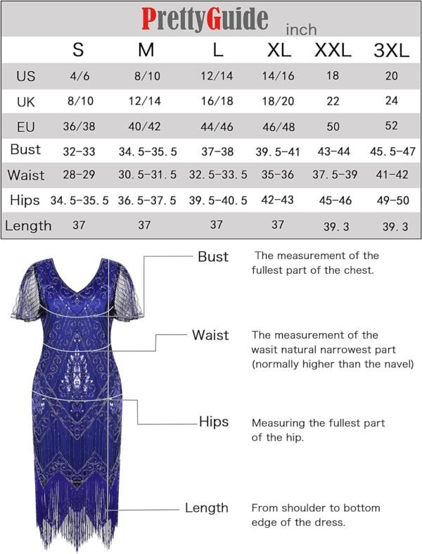 Women's 1920s Dress Sequin Art Deco Flapper Dress with Sleeve