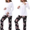 Women Maternity Nursing Pajama Sets Pregnant Lounge Sleepwear Breastfeeding PJs