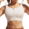 Adjustable High Impact Sports Bras for Women Zip Front Full Coverage and Lift Padded Compression Tops