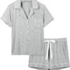 Pajama Set For Women Long Sleeve Button Down Sleepwear Soft and Comfy Lounge Set S-XXL