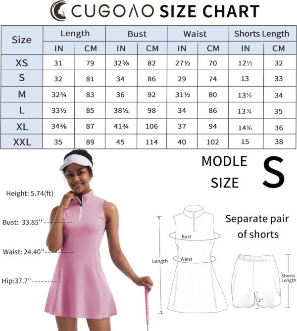 Tennis Dress for Women, Tennis Golf Dresses with Built in Shorts and Pockets for Sleeveless Workout Athletic Dresses