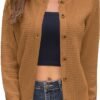 Women's Crew Neck Button Down Long Sleeve Solid Knit Classic Cardigan Sweater